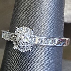 D'Joy Diamond 0.33 ctw Starlit Grace Ring in Rhodium Over Sterling Silver